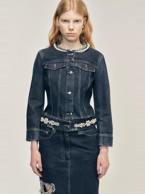 Simone Rocha Turbo Embellished Fitted Waist Tail Jacket