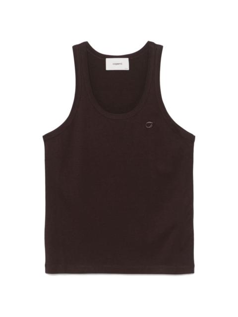 embroidered-logo lightweight-jersey top