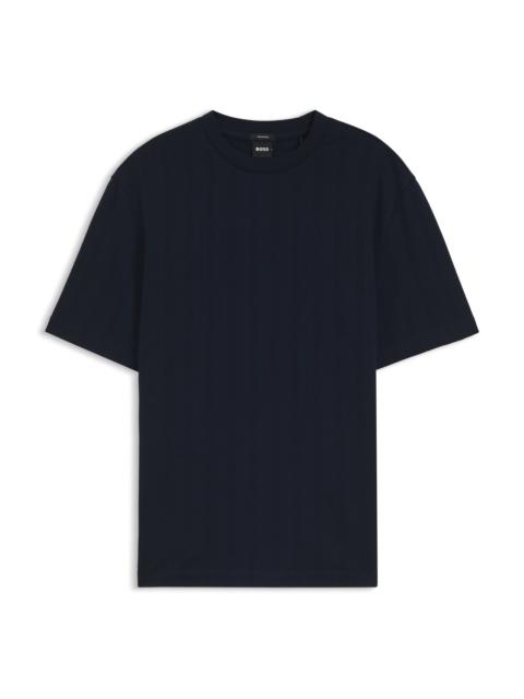 BOSS REGULAR-FIT T-SHIRT IN COTTON WITH RAISED JACQUARD STRUCTURE