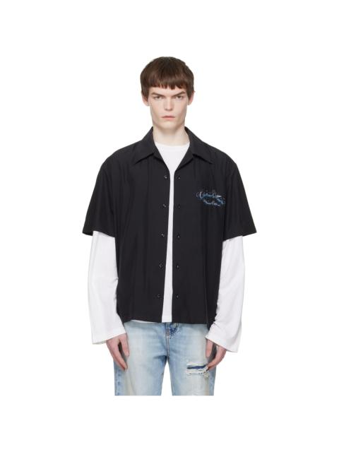 AMIRI Black 'Chateau' Script Camp Shirt