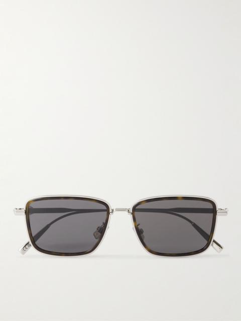 Dior DiorBlacksuit S9U Silver-Tone and Tortoiseshell Acetate D-Frame Sunglasses Silver