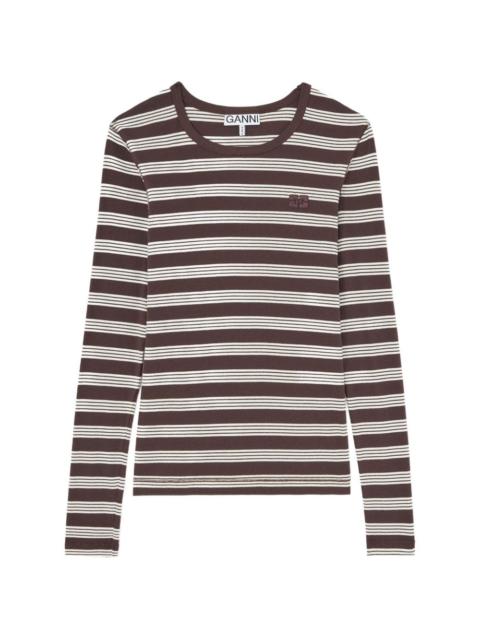 GANNI striped long-sleeve T-shirt