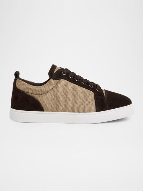 Christian Louboutin Men's Louis Junior Textile and Suede Low-Top Sneakers