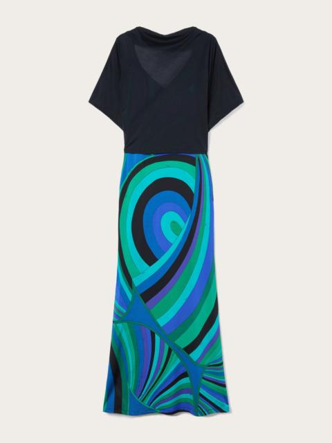 PUCCI IRIDE LONG DRESS WITH SHRUG COVER-UP