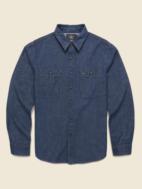 RRL by Ralph Lauren Craftsman Denim Workshirt - Indigo Rinse