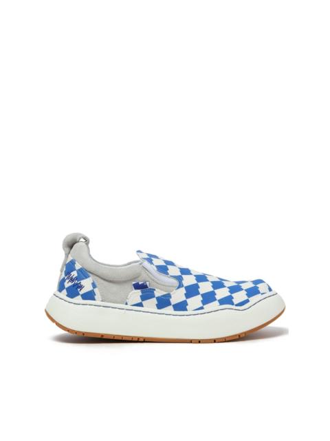 ADER error checkered slip-on sneakers