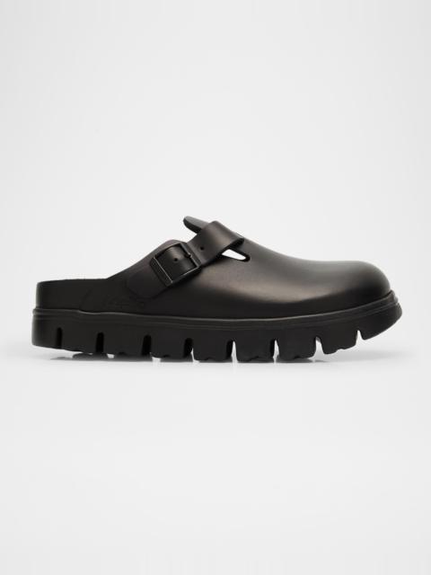 Boston Exquisite Flatform Leather Clogs