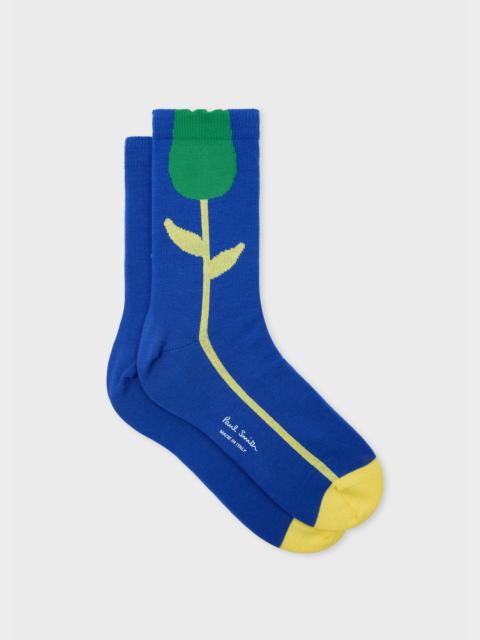 Paul Smith Women's Blue 'Tulip' Socks