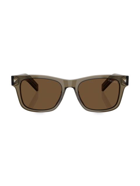 Prada Men's 55MM Rectangular Sunglasses - Dark Brown