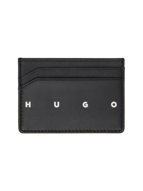 HUGO Black Leather Card Holder