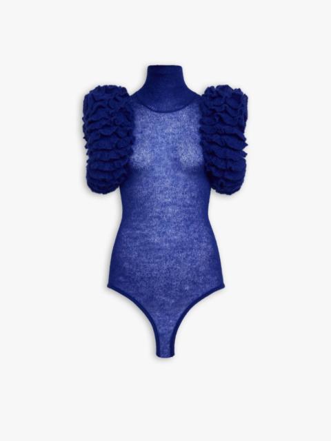 Alaïa MOHAIR KNIT SCULPTURAL RUFFLE BODYSUIT