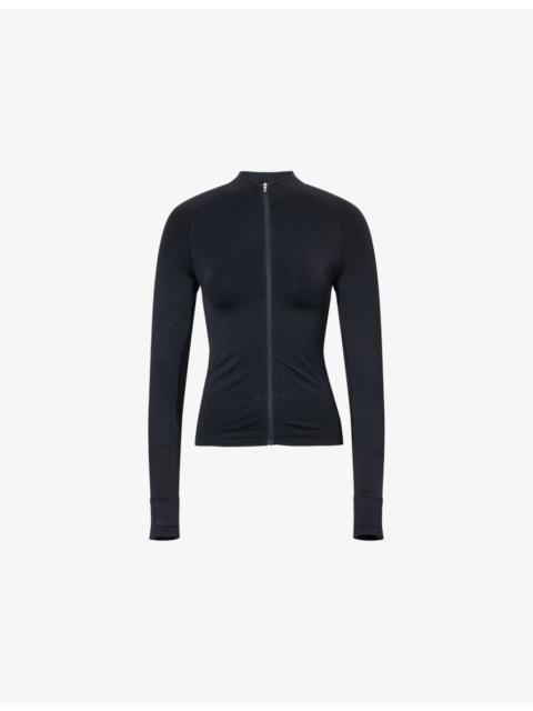 ADANOLA Seamless Zip-Up Workout Top