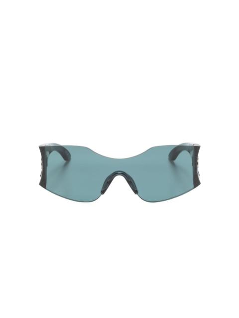 Hourglass shield-frame sunglasses