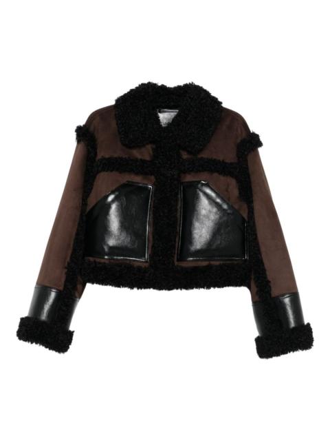 STAND STUDIO faux shearling-trim jacket