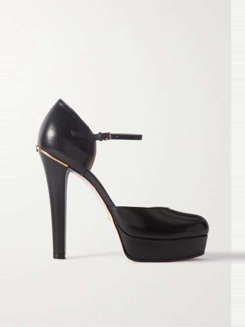 GUCCI Eleonore leather platform pumps