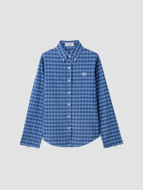 Miu Miu Women's Flannel Shirt - Blue