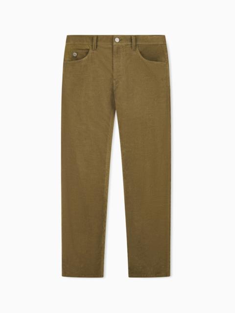 GIORGIO ARMANI FIVE-POCKET CORDUROY TROUSERS IN A CASHMERE BLEND