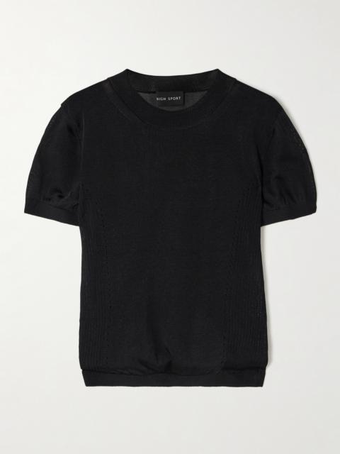 HIGH SPORT Eden Pointelle-knitted T-shirt