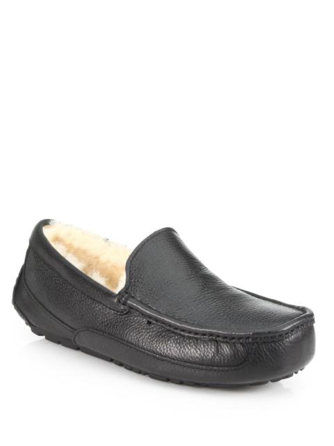 UGG Unisex Ascot Leather Slippers - Black