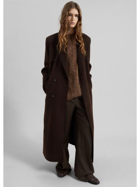 The Frankie Shop Gaia Double Breasted Coat - Dark Brown