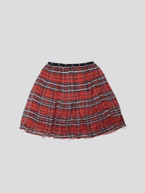 R13 DOUBLE LAYER KILT SKIRT - RED PLAID