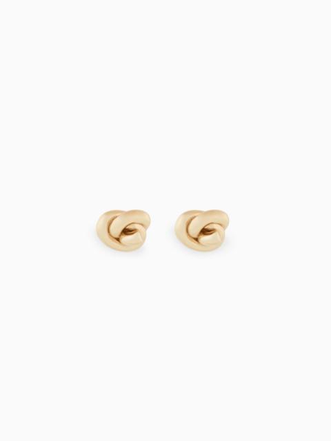 EMPORIO ARMANI YELLOW GOLD-TONE STERLING SILVER KNOT EARRINGS