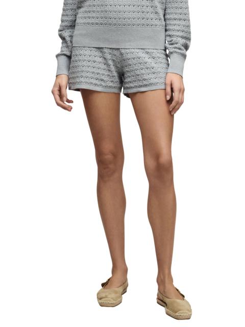 Barefoot Dreams barefoot dreams Heathered Cotton Tulip Pointelle Lounge Shorts in Heather Frost