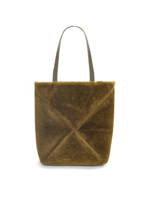 Loewe Puzzle Fold Tote in shearling
