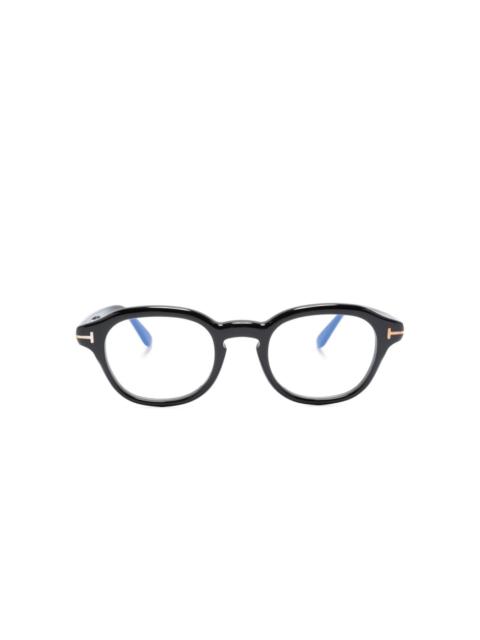 oval-frame acetate glasses