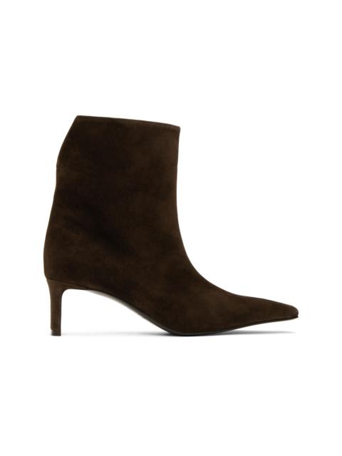 KHAITE Brown Ona Ankle Boots