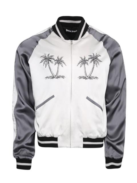 Palm Angels Palms Souvenir Jacket Anthracite Grey And White