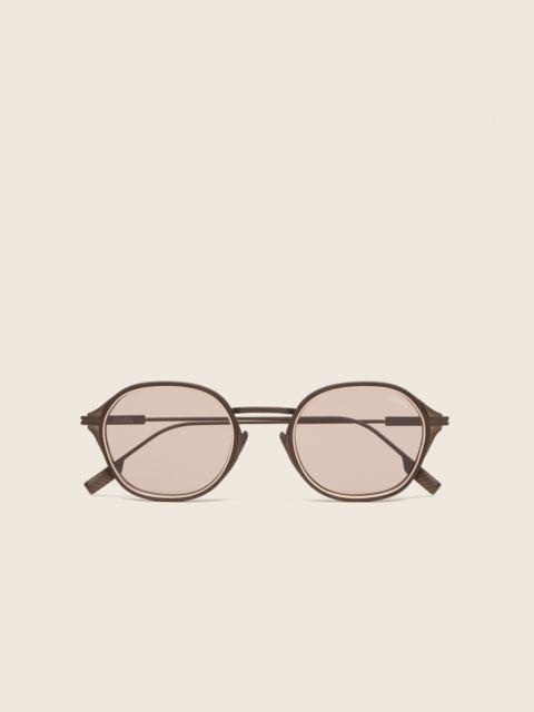 ZEGNA DARK BROWN TITANIUM SUNGLASSES