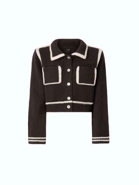 PINKO MERINO WOOL JACKET WITH CONTRASTING EDGES