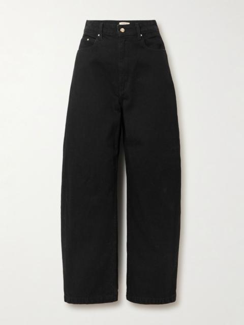 OSSOU Bends high-rise barrel-leg jeans Black