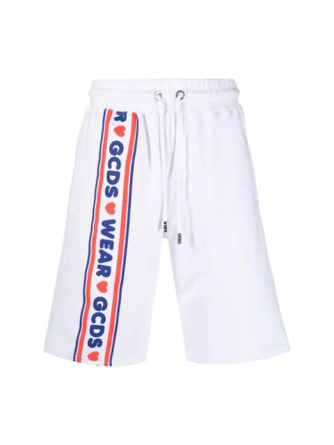 logo tape track shorts