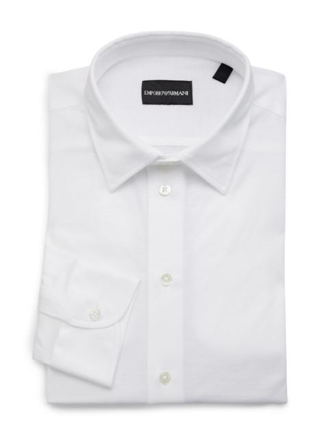 EMPORIO ARMANI Men's Cotton Button-Front Sport Shirt - Brilliant White