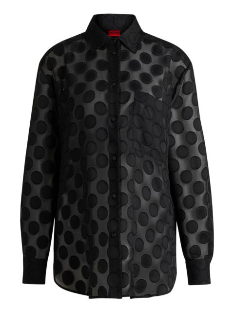 HUGO OVERSIZE-FIT BLOUSE WITH POLKA-DOT PATTERN