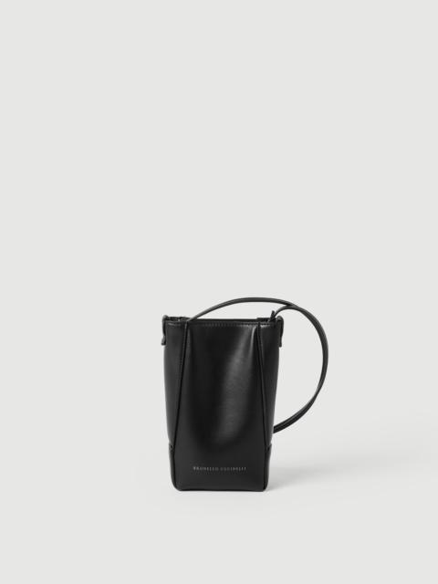 Brunello Cucinelli Duo phone holder in calfskin with monili