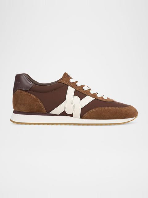 VERONICA BEARD Penrose Mixed Leather Low-Top Sneakers