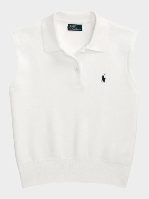 Polo Ralph Lauren Cotton-Blend Sleeveless Polo Sweater