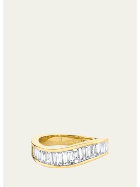 ANITA KO 18K Yellow Gold Baguette Diamond Wave Ring