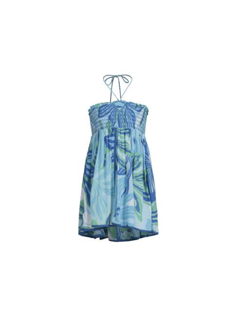 Poupette St Barth Mini Dress Cycas for girls - Blue Seaweed
