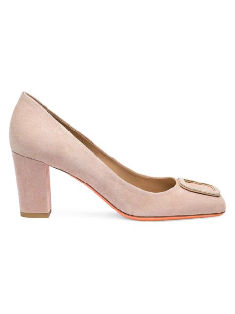 Santoni Women's Marta 70MM Suede Pumps - Pink