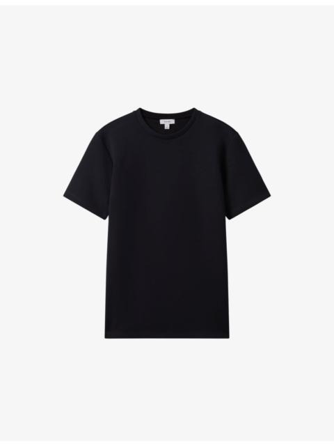 REISS Crewneck short-sleeve stretch-jersey T-shirt