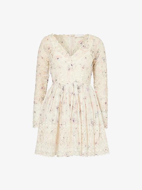 Halliday embroidered cotton-blend mini dress
