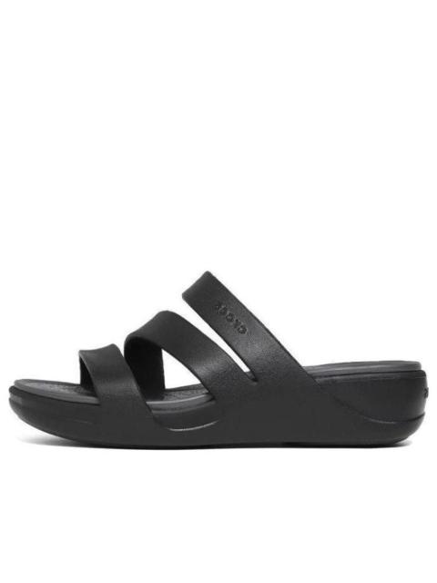 crocs (WMNS) Crocs Boca Strappy Wedge Sandals 'Black' 207434-001