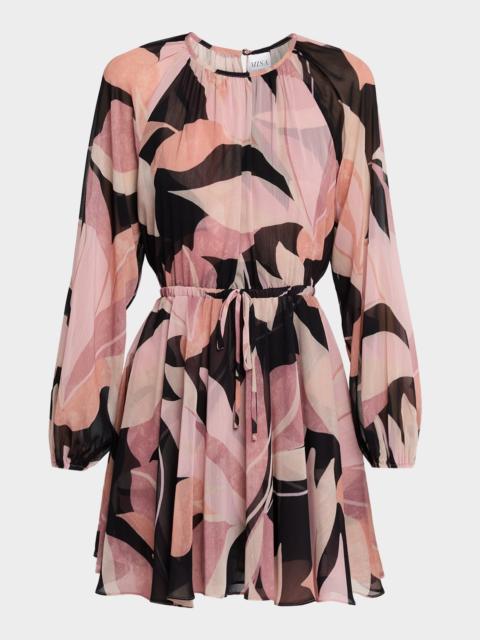 MISA Anthea Printed Chiffon Mini Dress