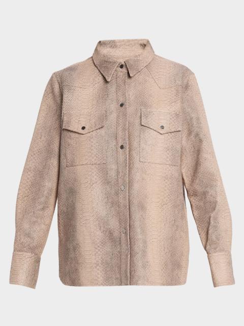 TWP Ranchers Daughter Embossed Python Leather Shirt