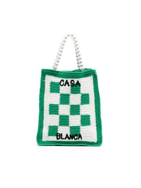 CASABLANCA Arch beaded crochet bag