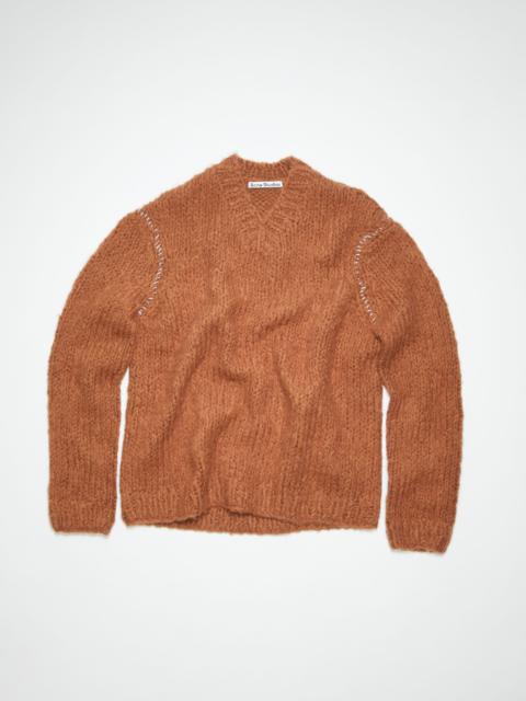 Knitted alpaca mix jumper - Ginger brown